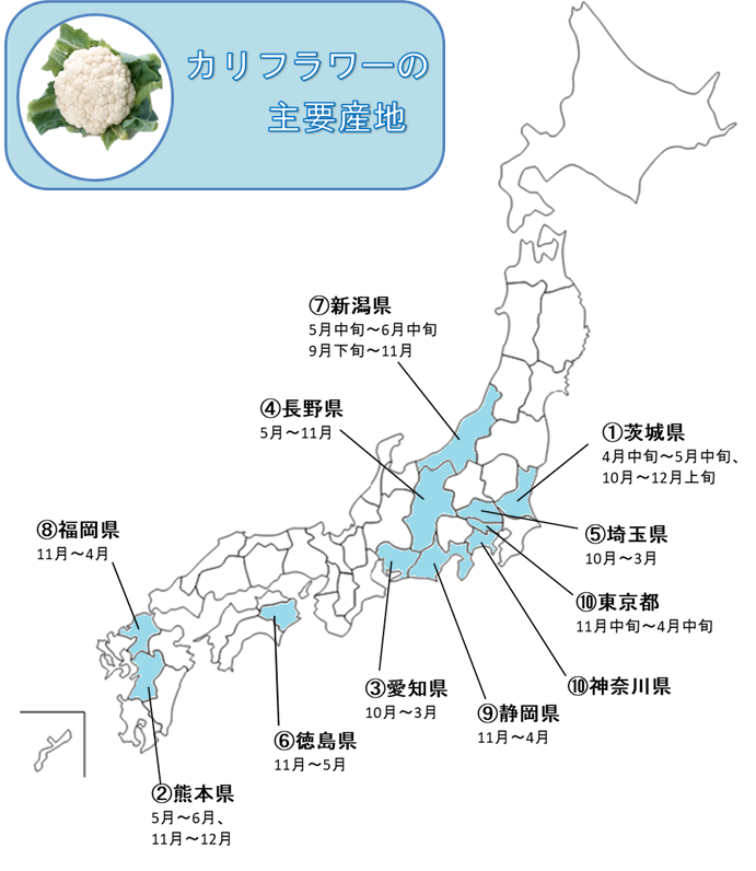 http://vegetan.alic.go.jp/ippan/18yasaimap/shuyousanti/cauliflower/image247.gif